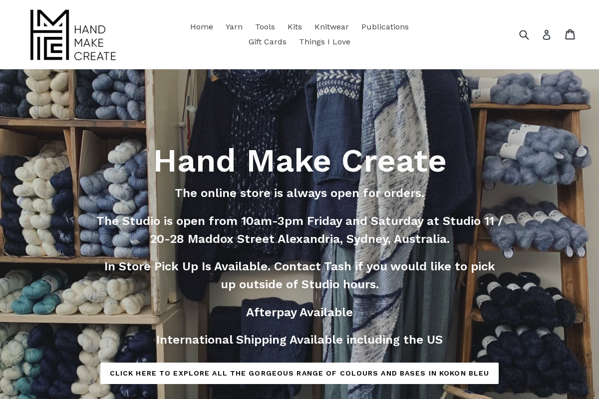 handmakecreate.com.au homepage screenshot