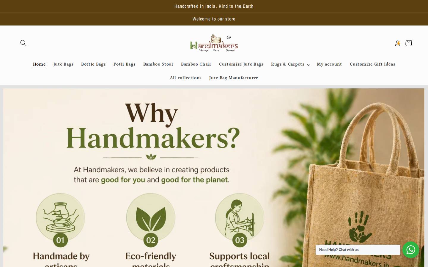 handmakers.in homepage screenshot