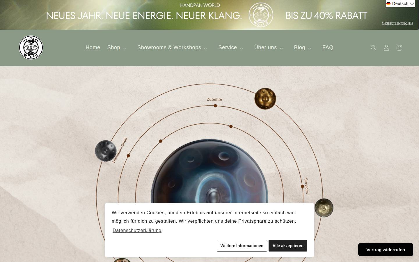 handpan.world homepage screenshot