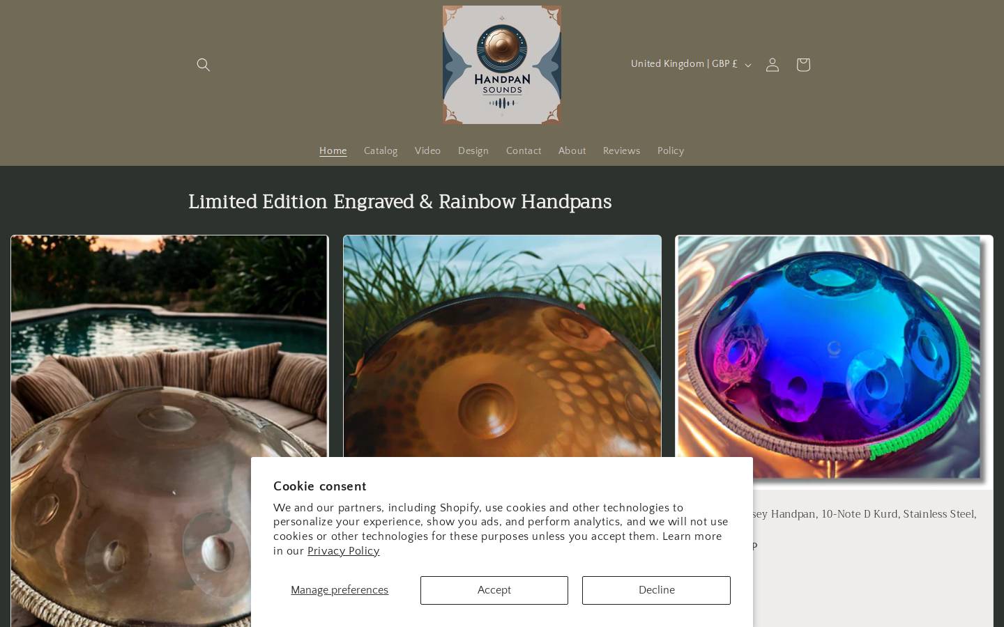 handpansounds.com homepage screenshot