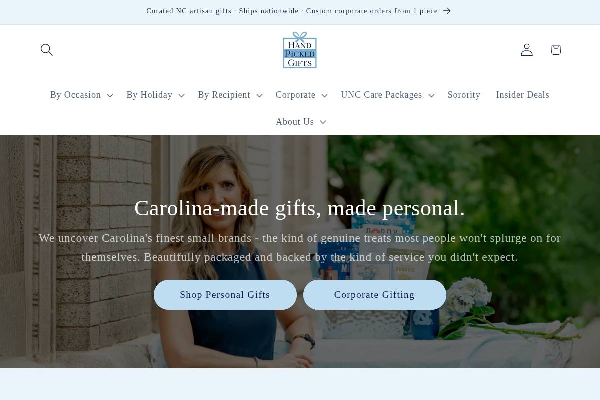 handpickednc.com homepage screenshot