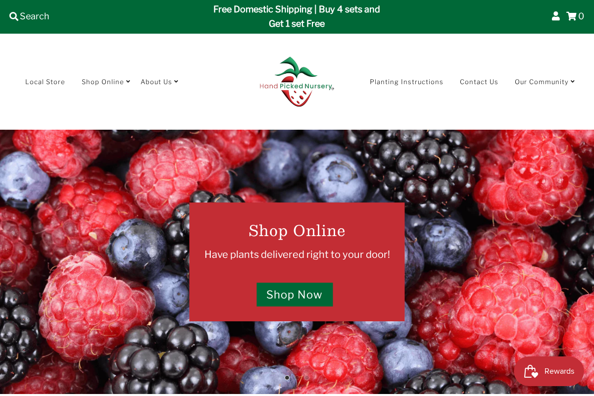 Hand Picked Nursery homepage screenshot