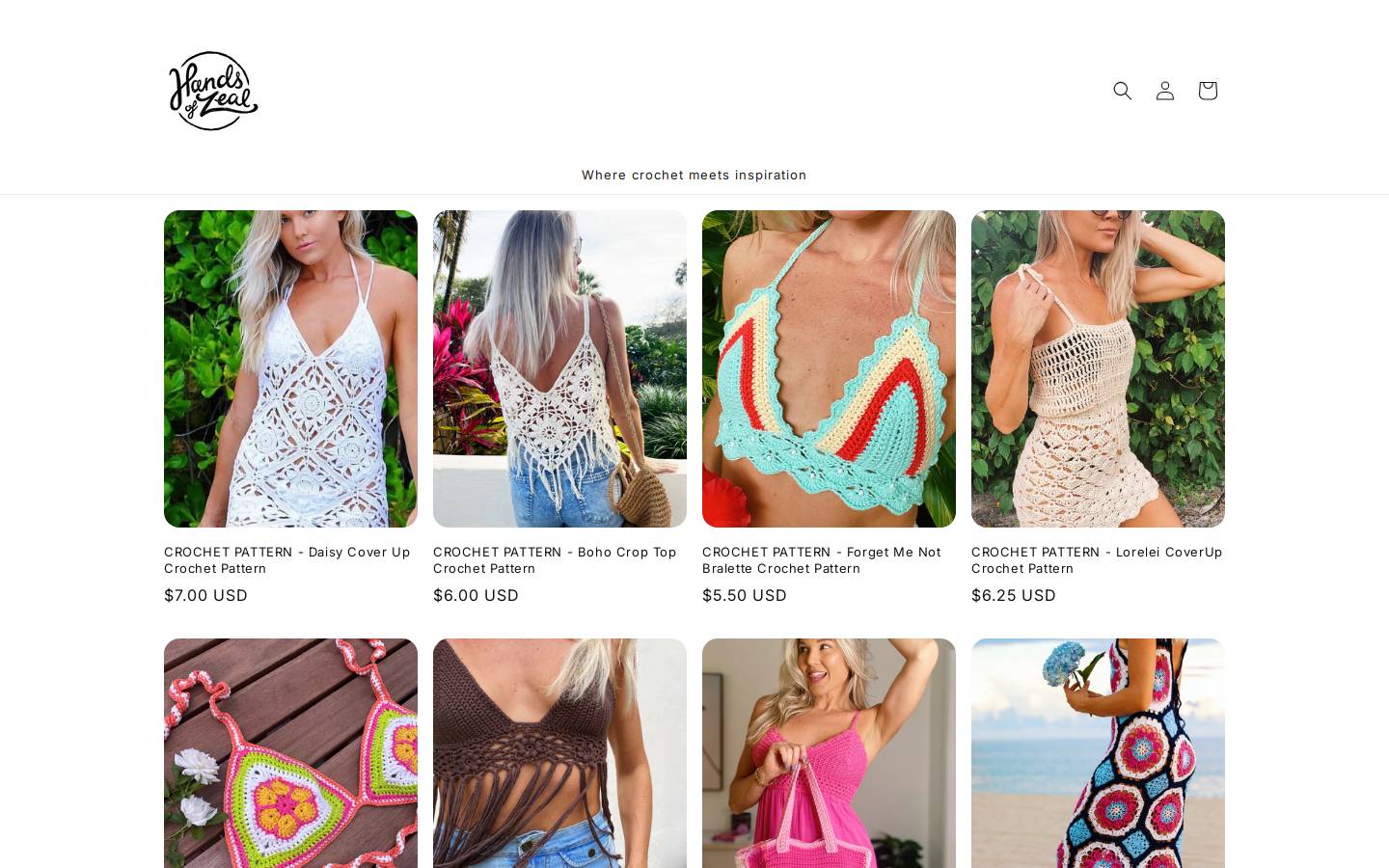 handsofzeal.com homepage screenshot