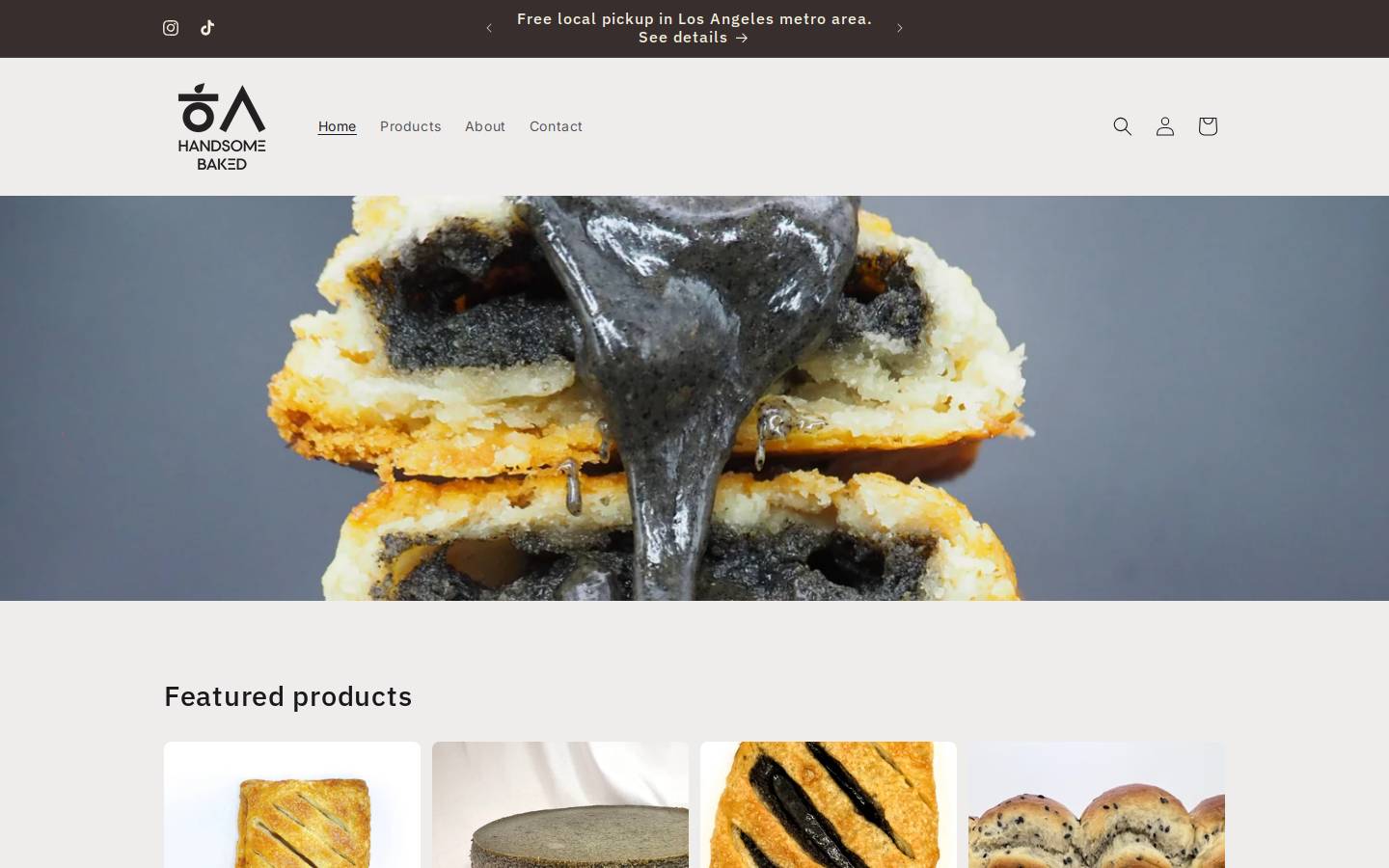 handsomebaked.com homepage screenshot
