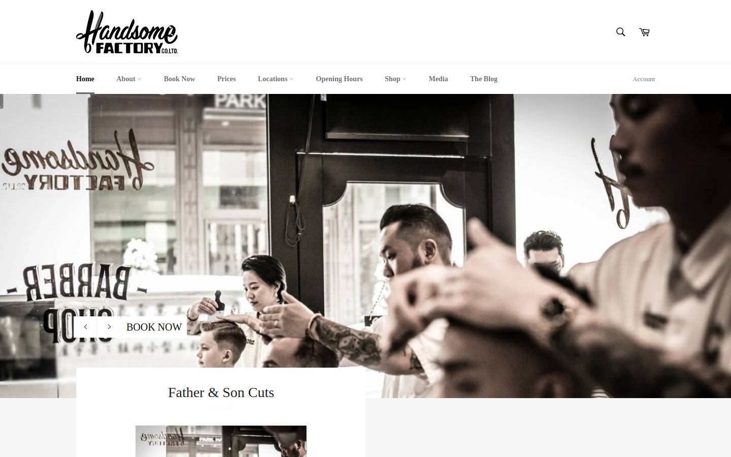 handsomefactory.com homepage screenshot