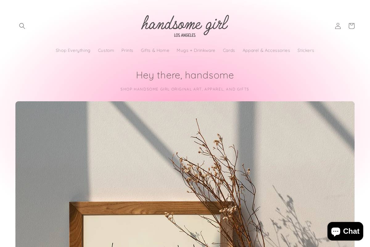 handsomegirldesigns.com homepage screenshot