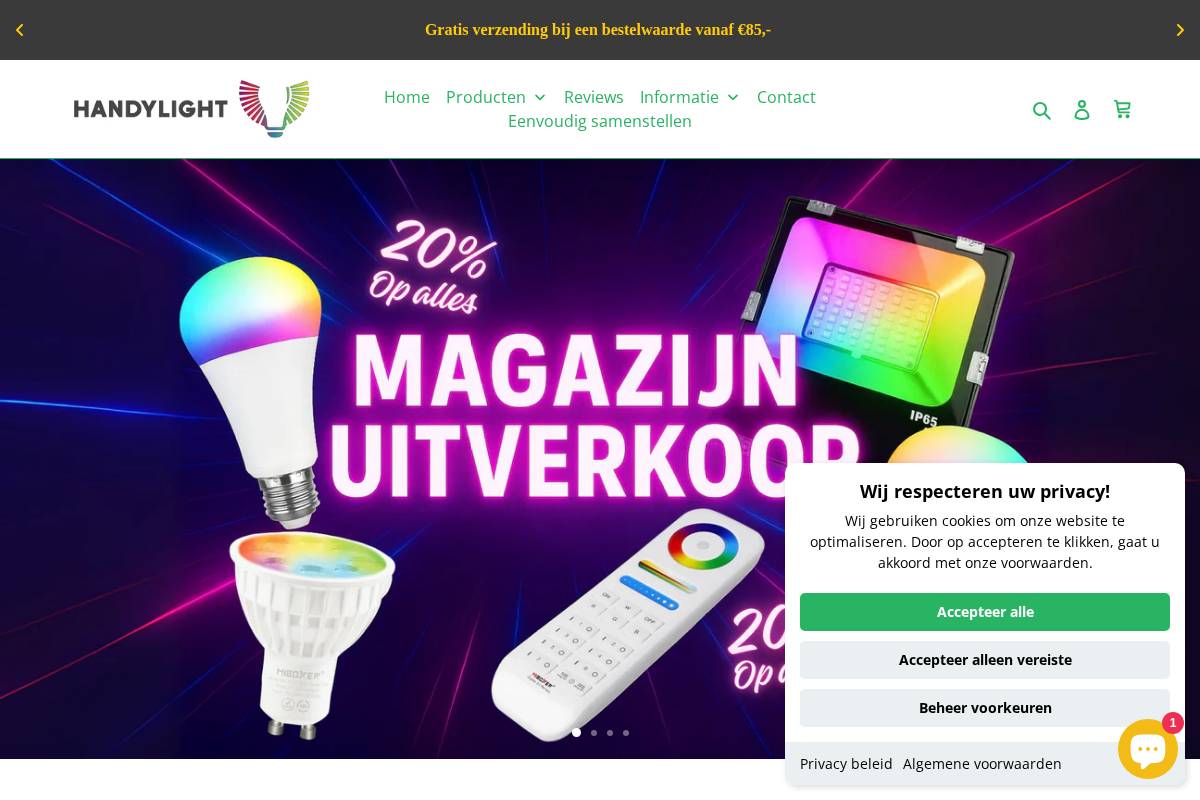 Handylight homepage screenshot