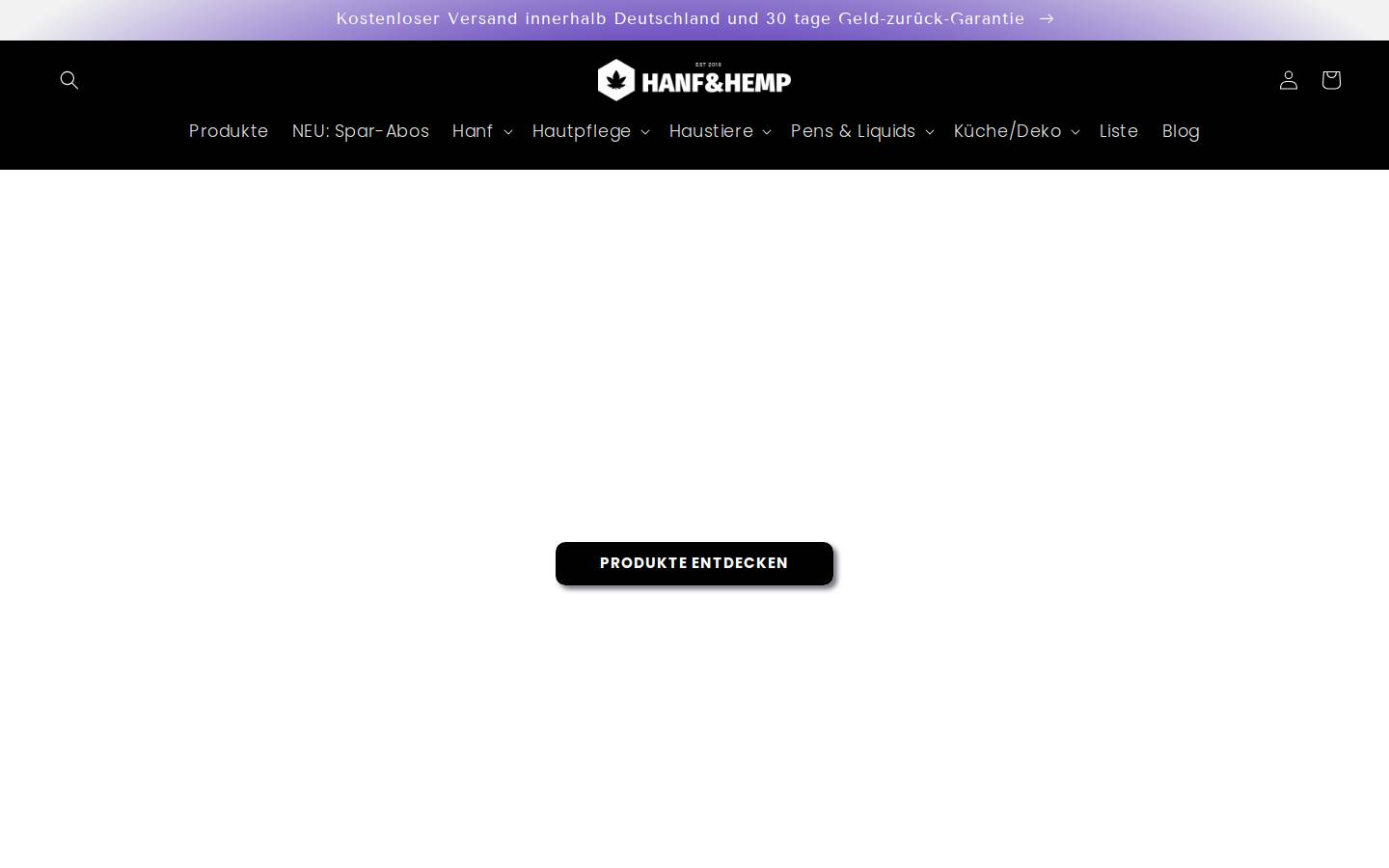 hanfundhemp.de homepage screenshot
