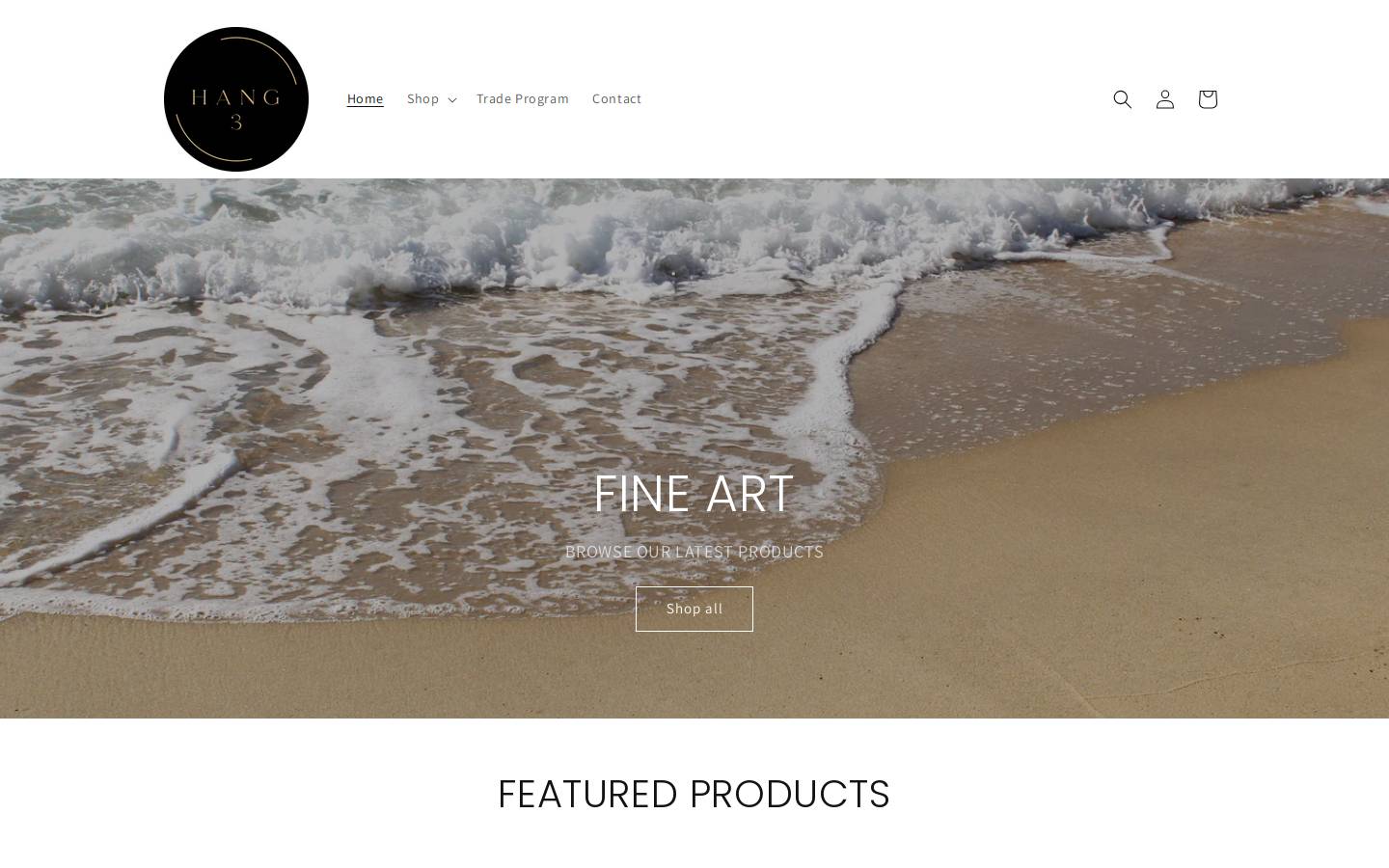 hang3shop.com homepage screenshot