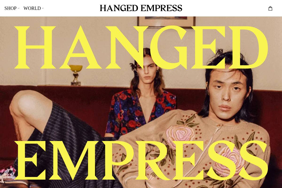 HANGED EMPRESS homepage screenshot