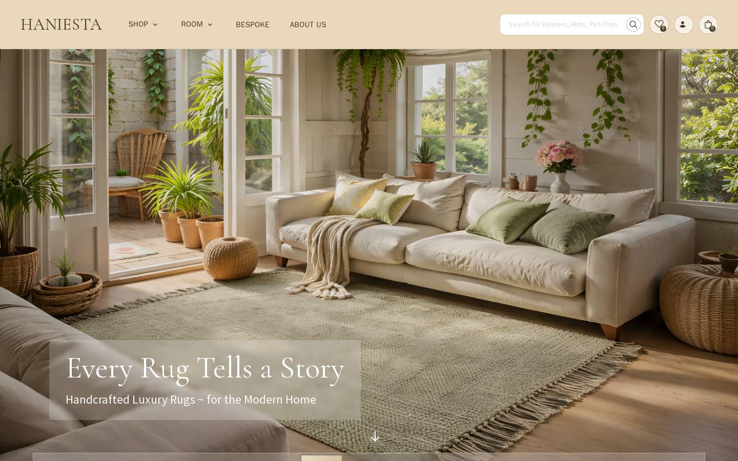 Haniesta homepage screenshot