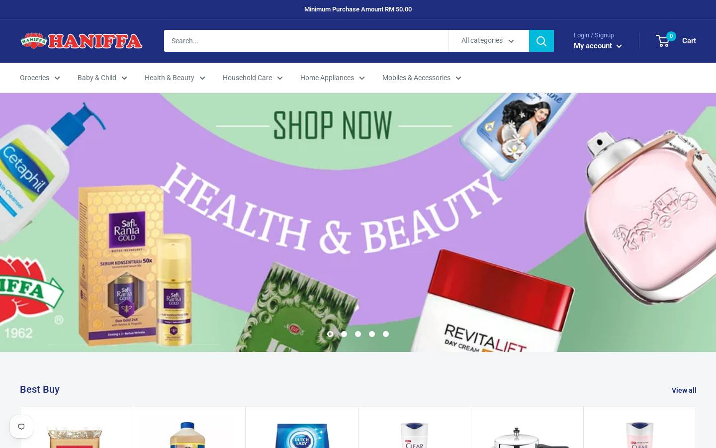 haniffaonline.com.my homepage screenshot