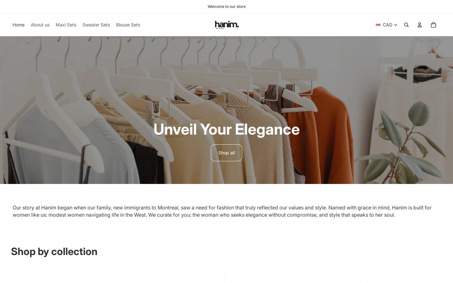 hanim.ca homepage screenshot
