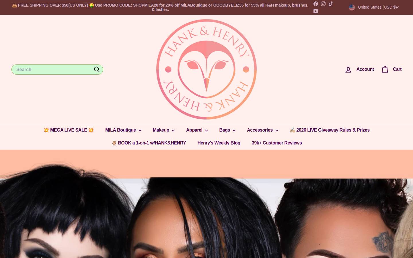 Hankandhenry homepage screenshot