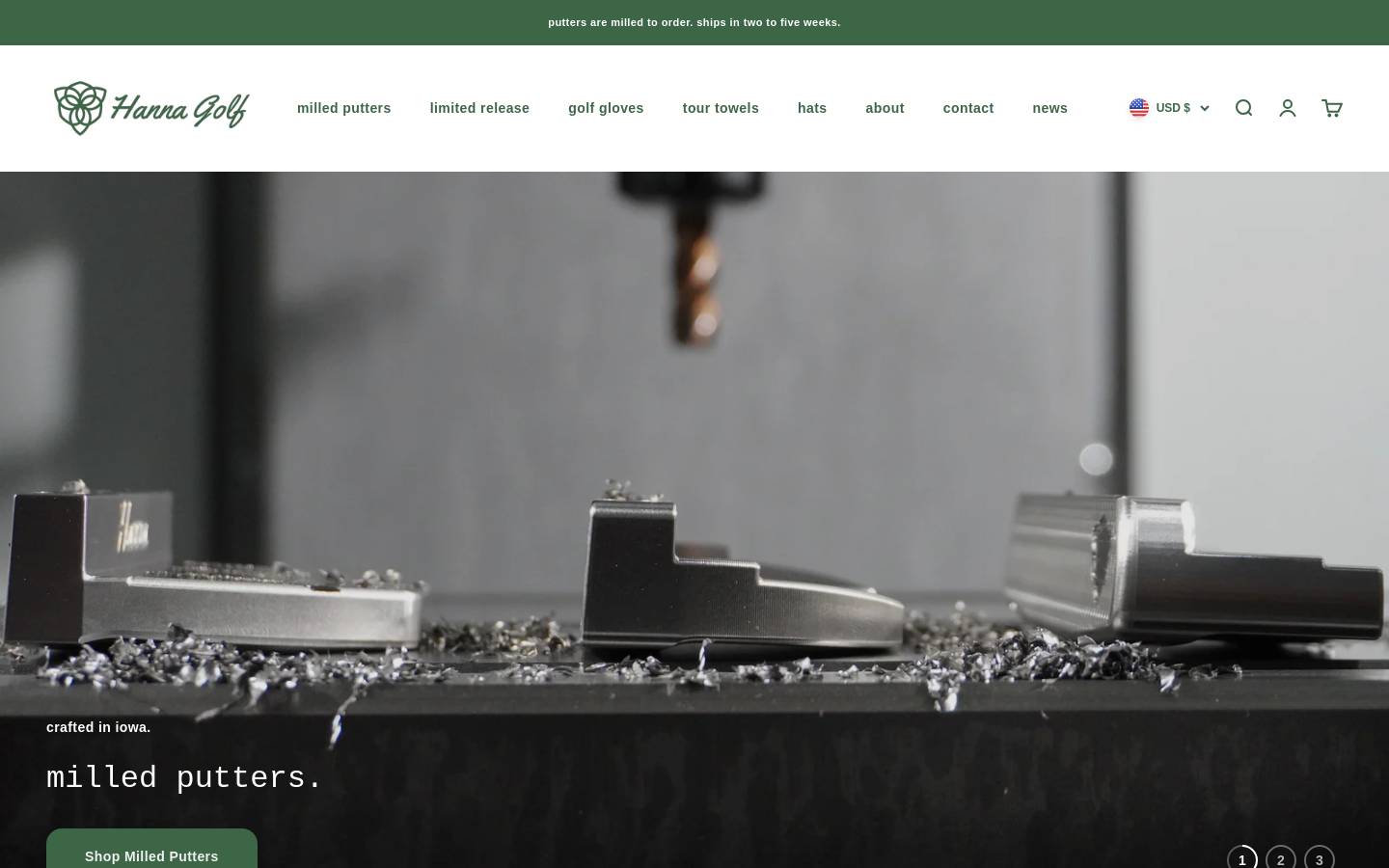 hannagolf.com homepage screenshot