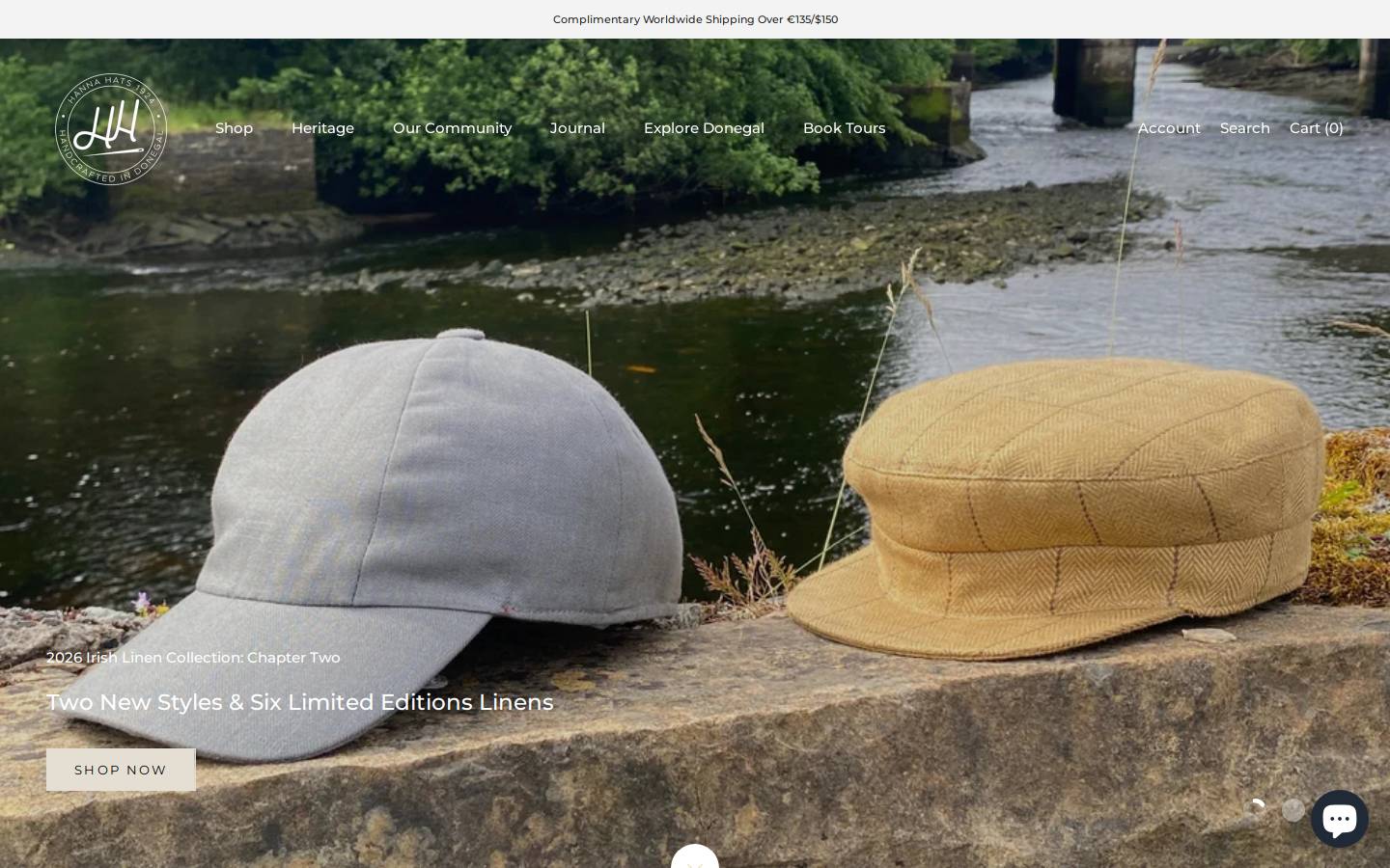 Hanna Hats of Donegal homepage screenshot
