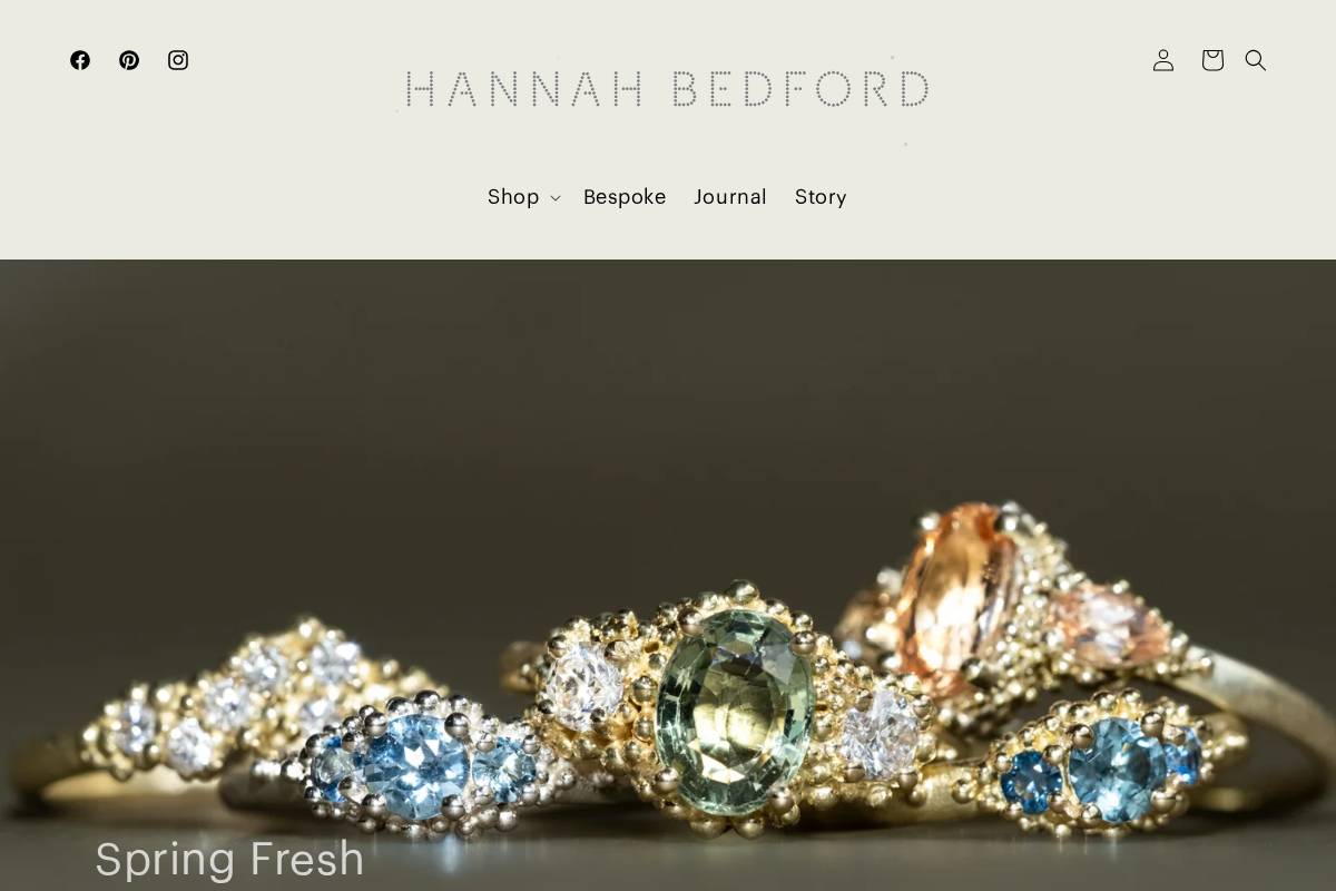hannahbedford.co.uk homepage screenshot