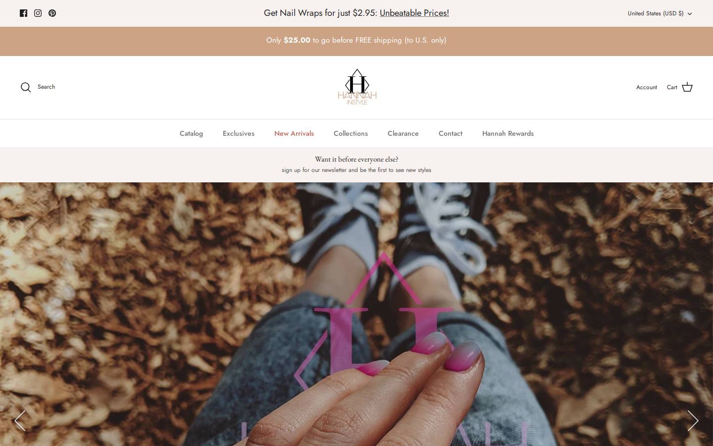 hannahinstyle.com homepage screenshot