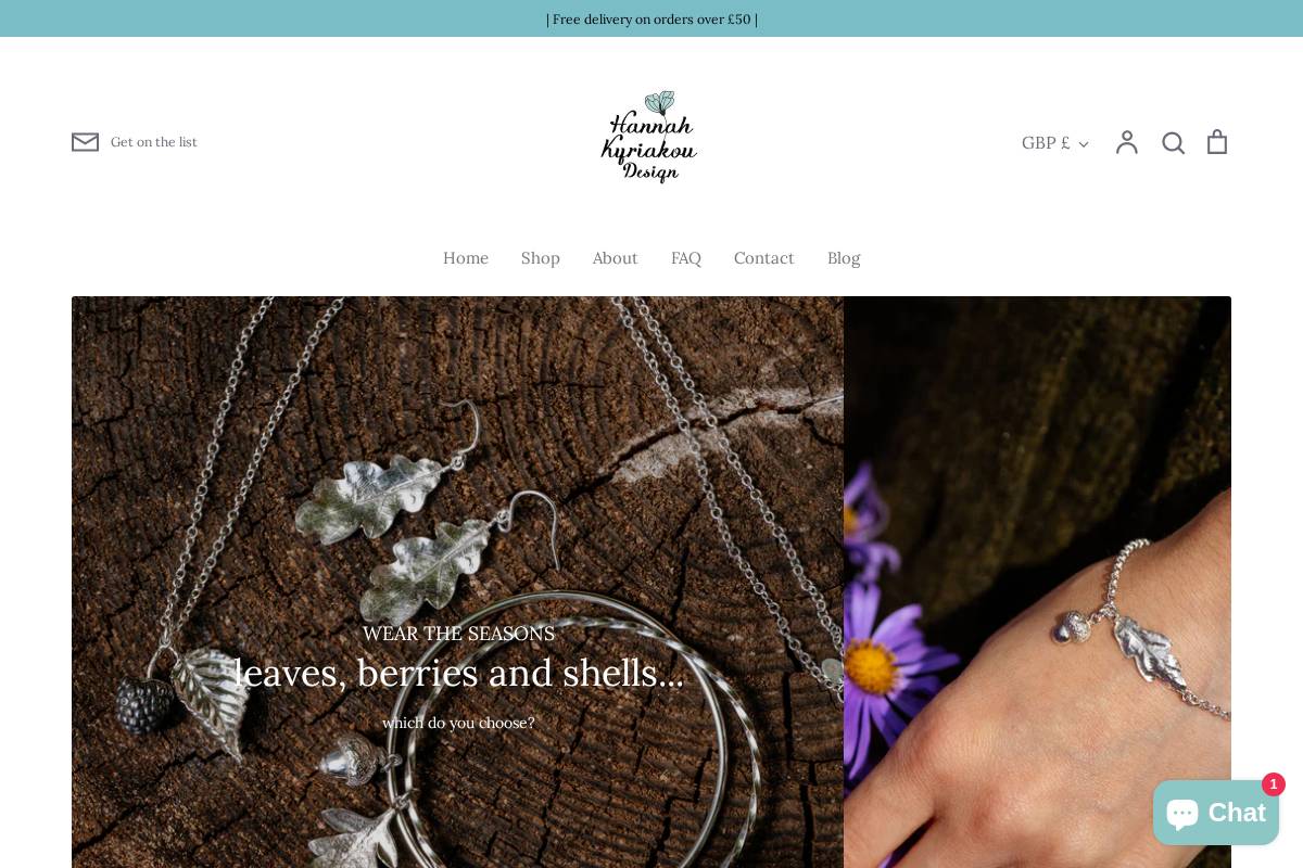hannahkyriakou.com homepage screenshot