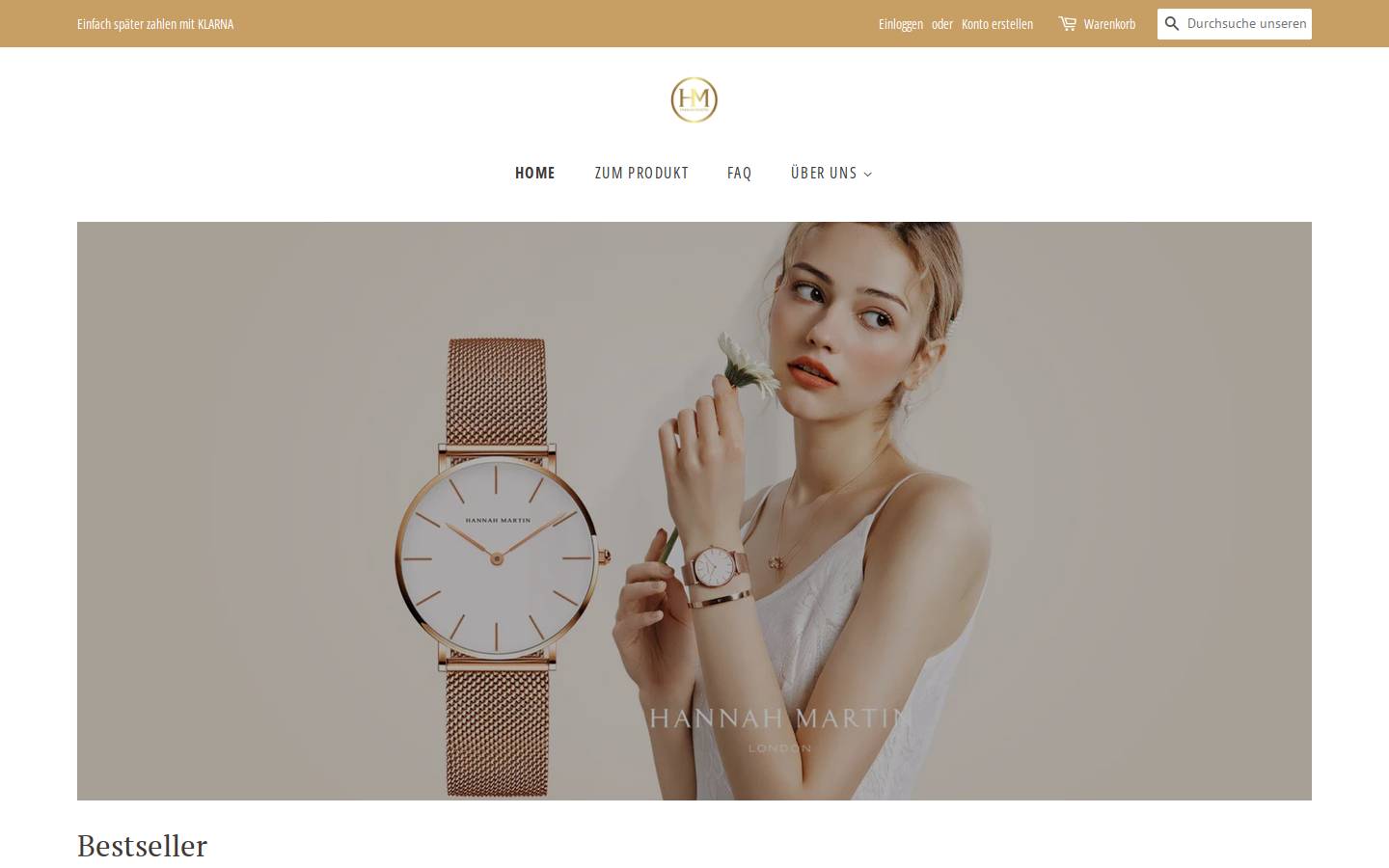 hannahmartin-shop.de homepage screenshot