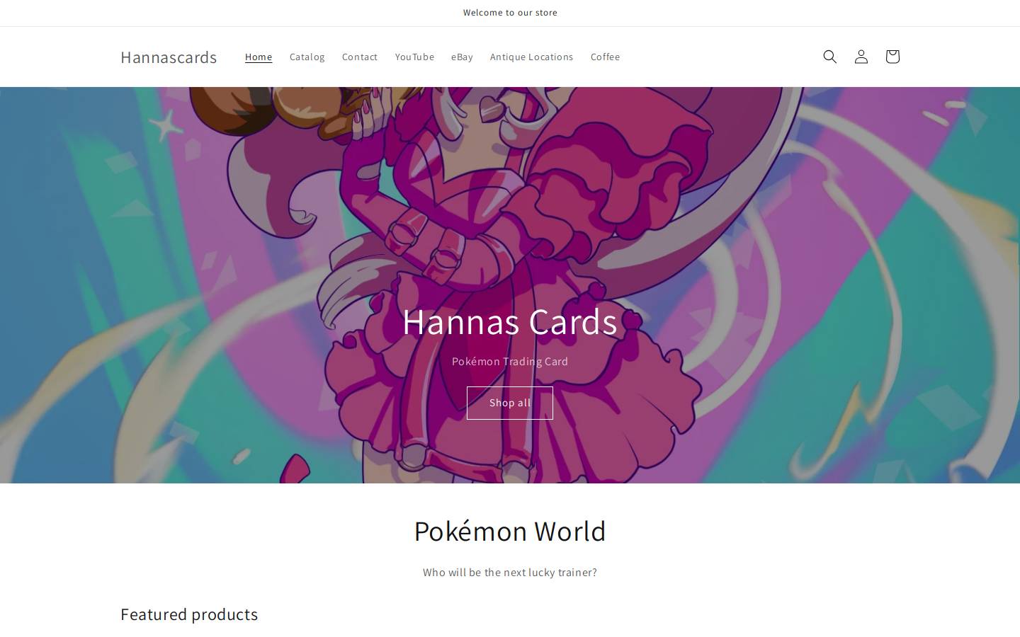 hannascards.com homepage screenshot