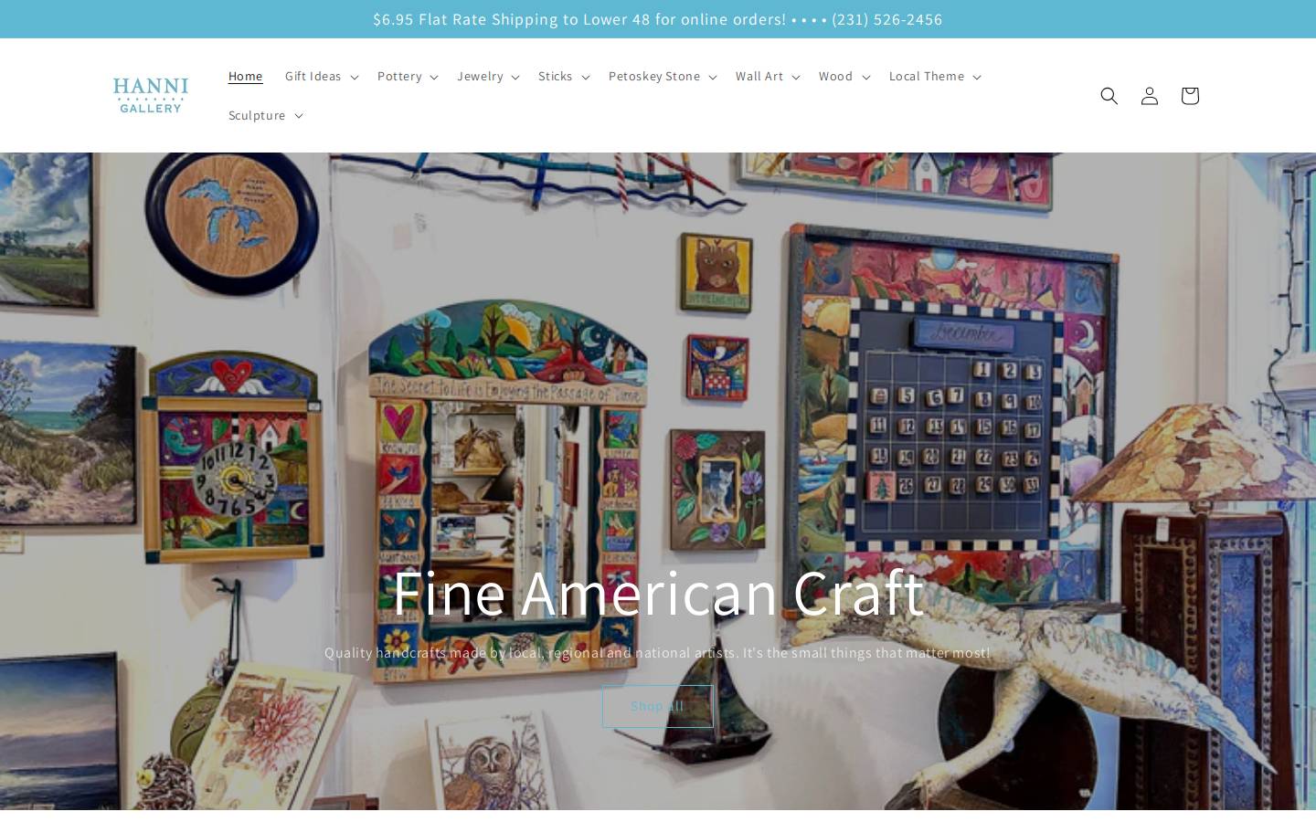 hannigallery.com homepage screenshot