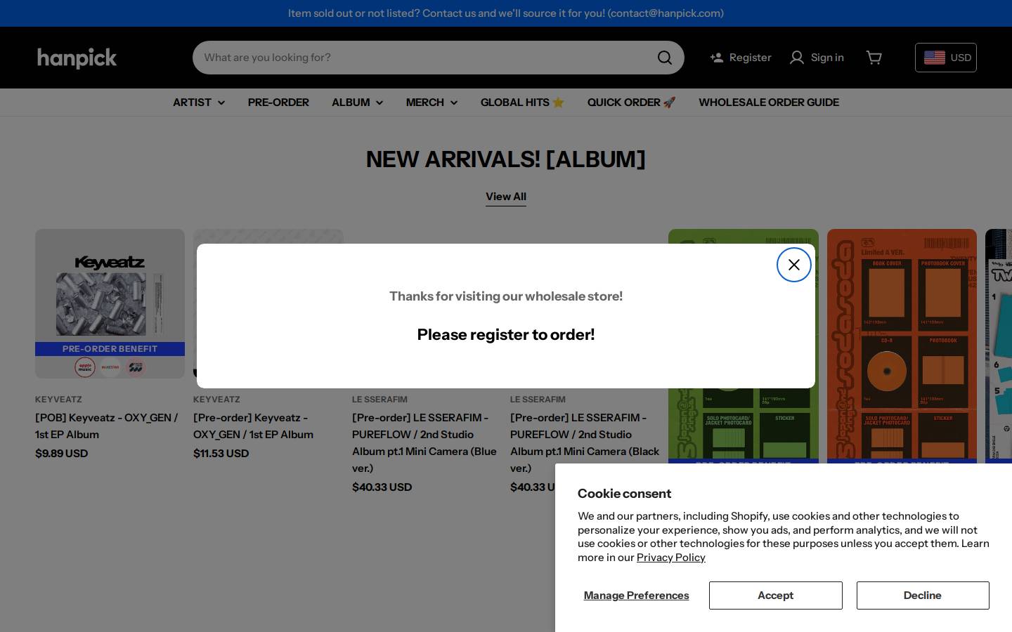 hanpick.com homepage screenshot
