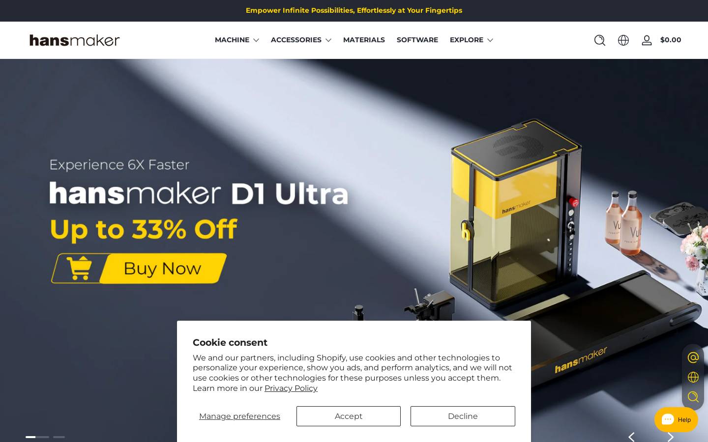 hansmaker.com homepage screenshot