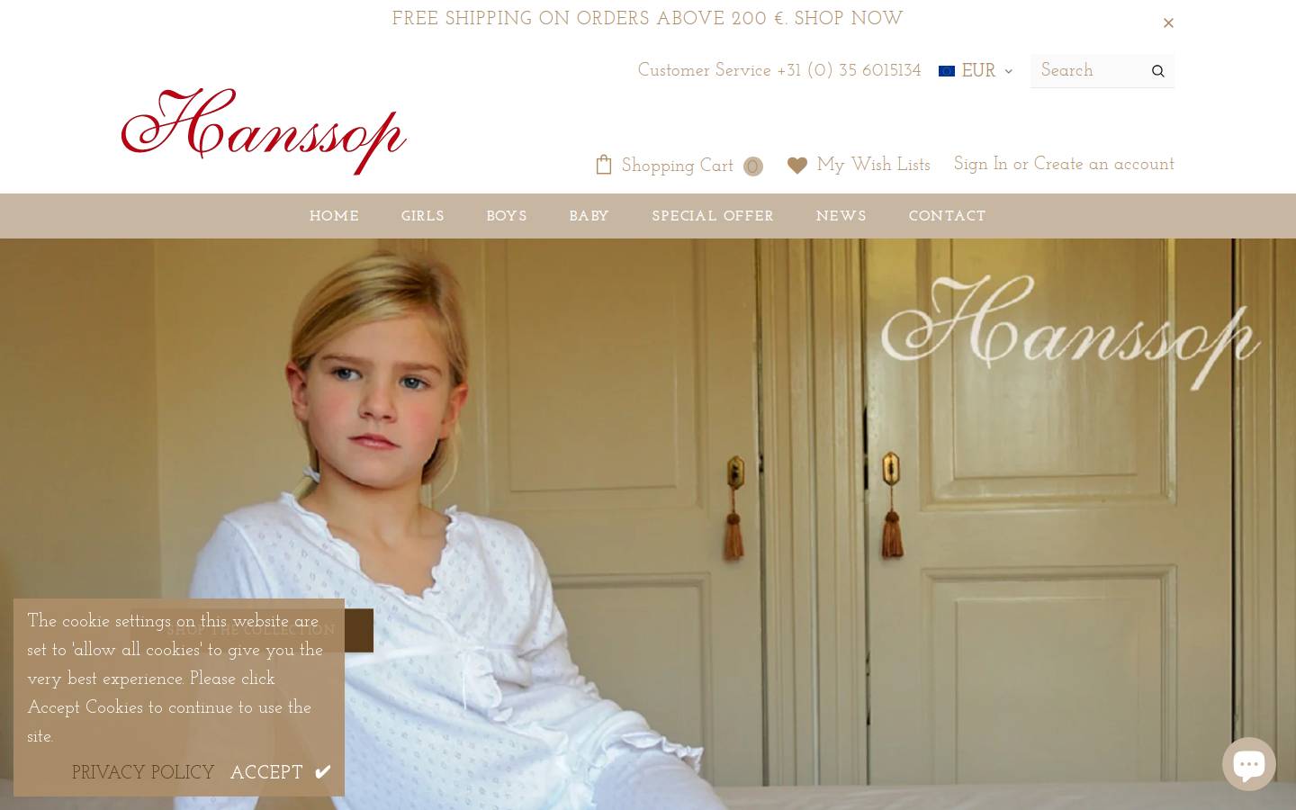 hanssop.com homepage screenshot