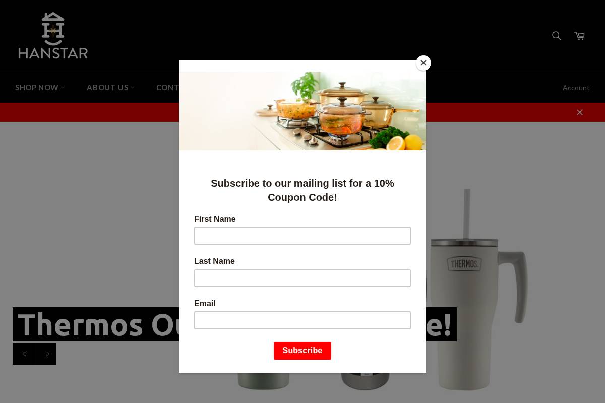 Hanstar homepage screenshot