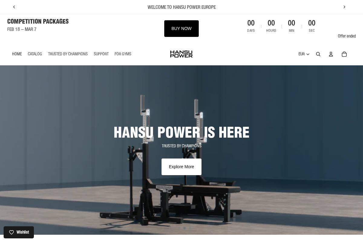 Hansu Power Europe homepage screenshot