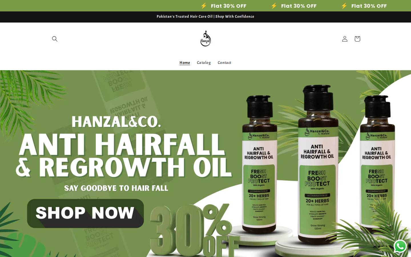 hanzalhairoil.com homepage screenshot