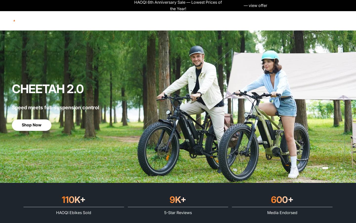 HAOQIEbike homepage screenshot
