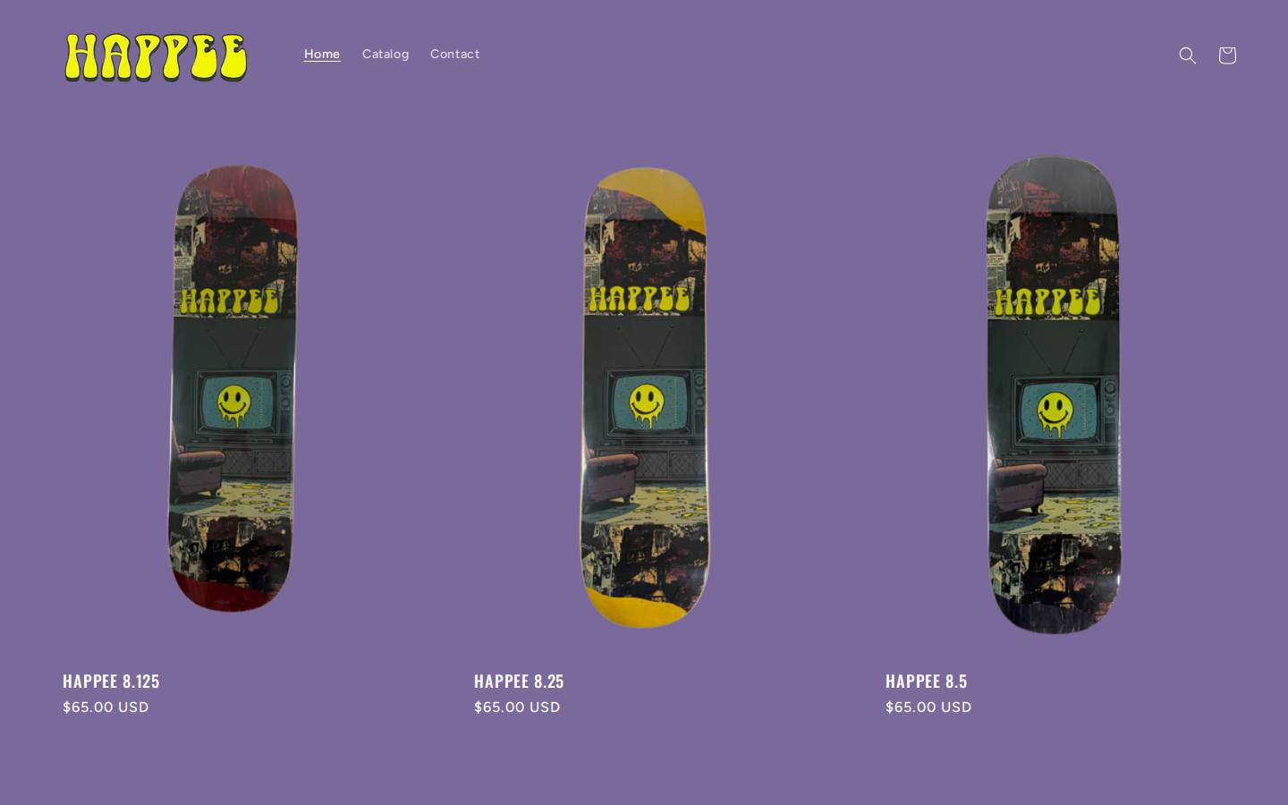 happeeskateboards.com homepage screenshot