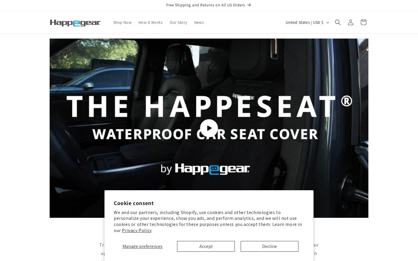 happegear.com homepage screenshot