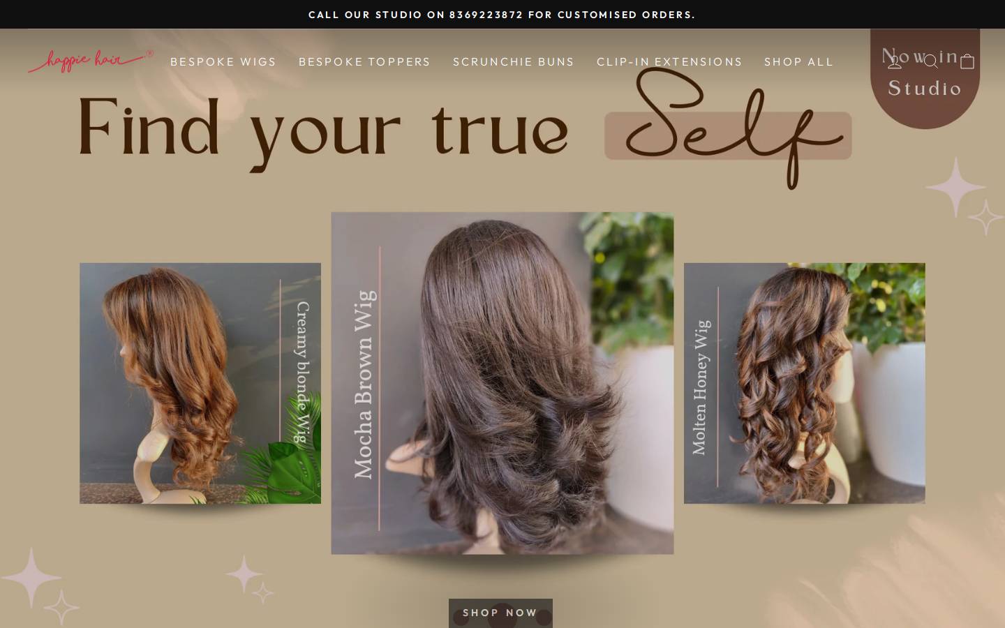 happiehair.com homepage screenshot