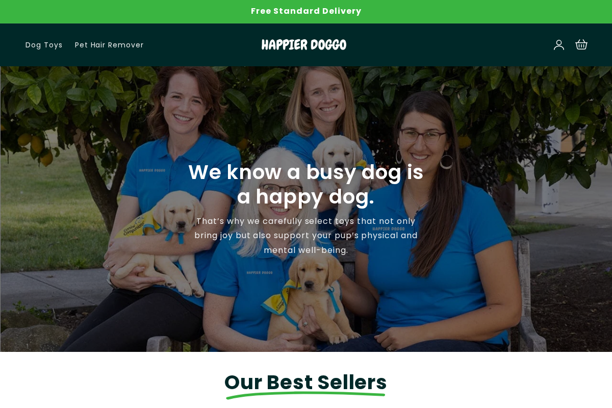 Happierdoggo homepage screenshot