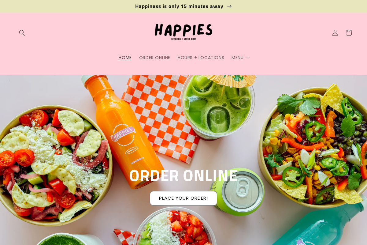 happies.ca homepage screenshot