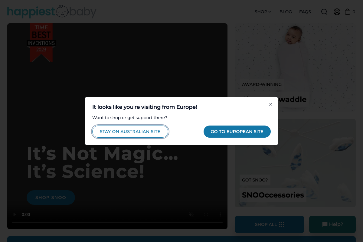Happiest Baby homepage screenshot