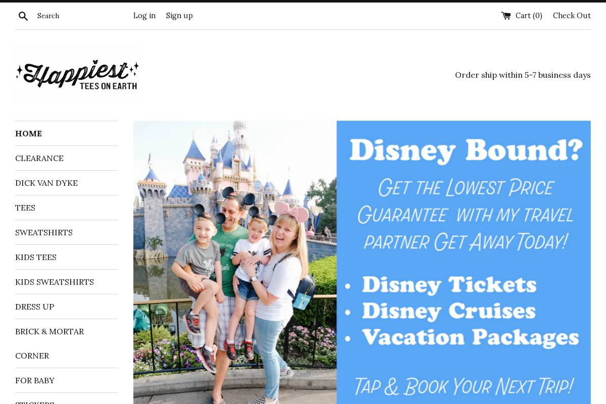 happiestteesonearth.com homepage screenshot