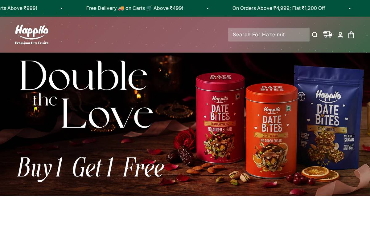 happilo.com homepage screenshot