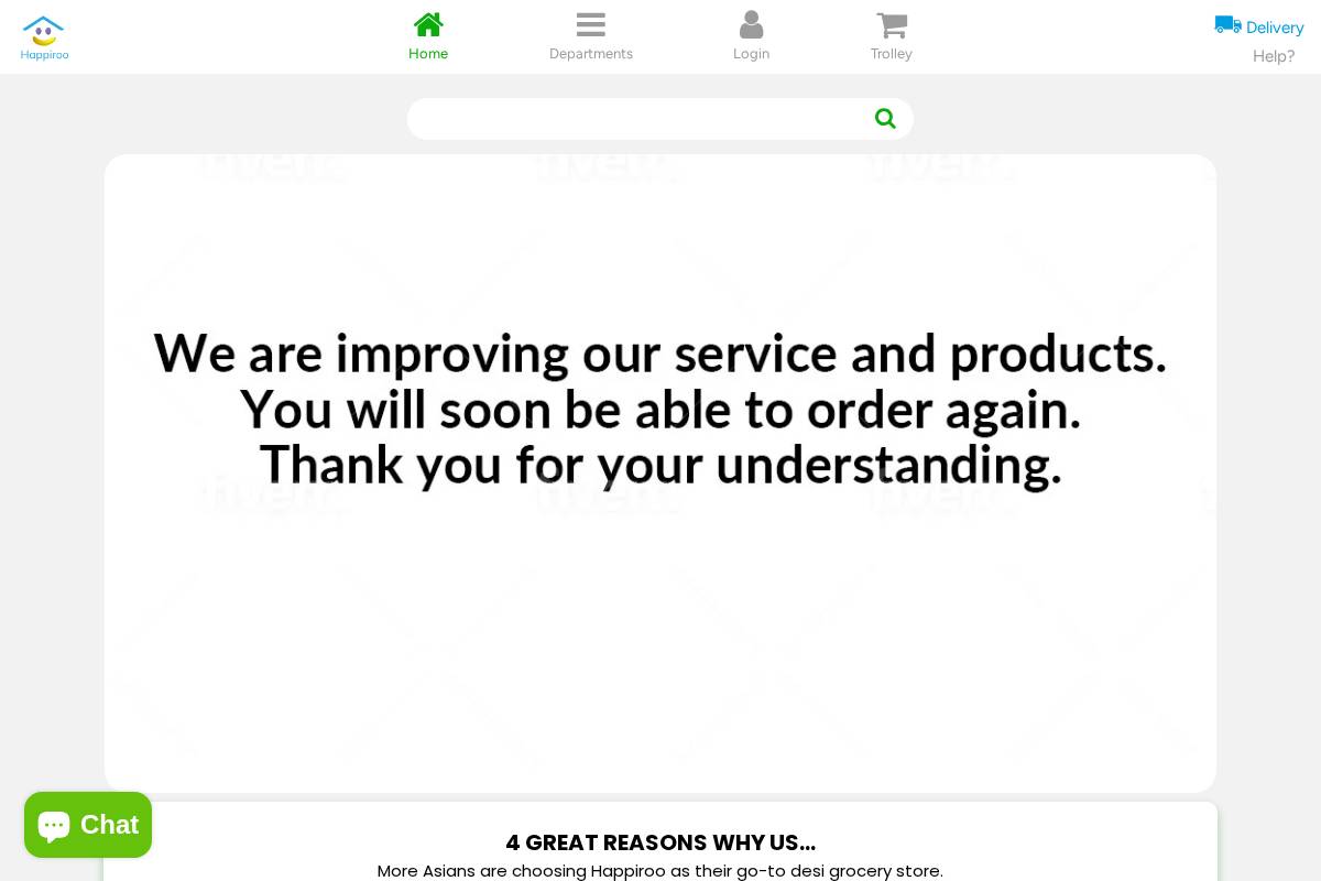 Happiroo homepage screenshot