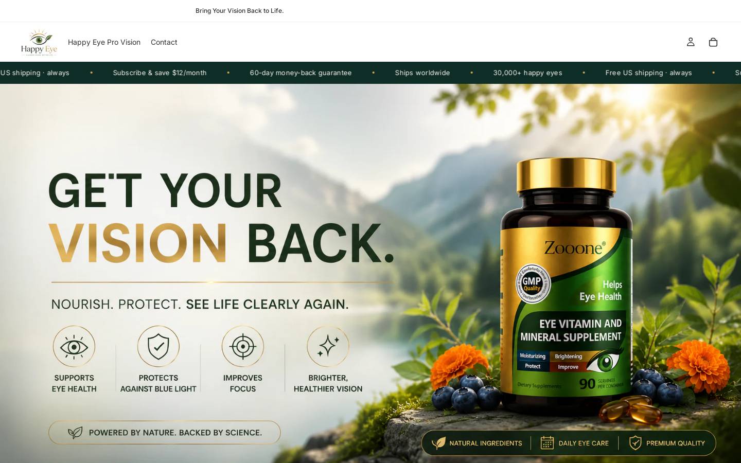 happy-eye.com homepage screenshot