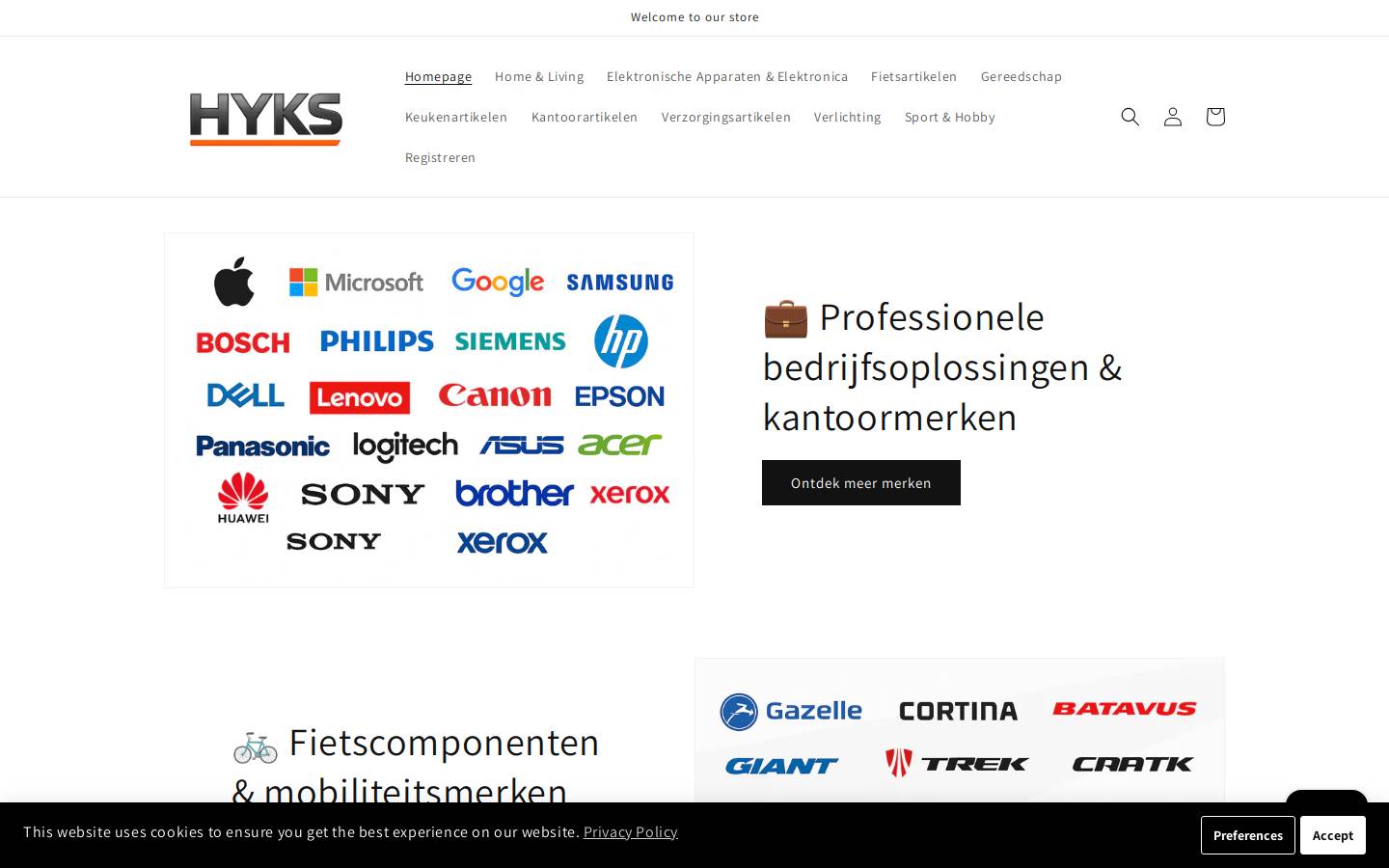 Happy Shopping homepage screenshot