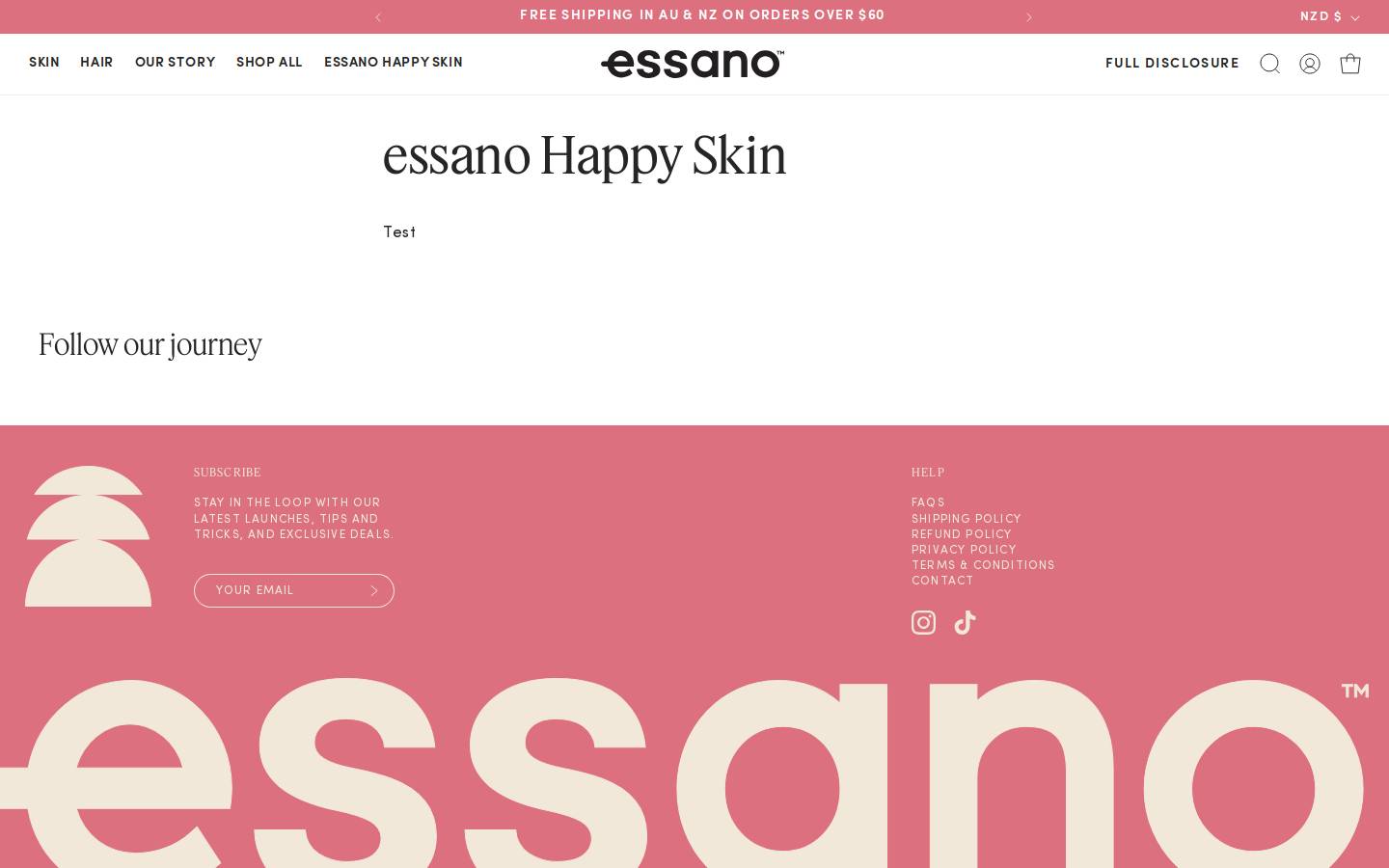 HappySkin homepage screenshot