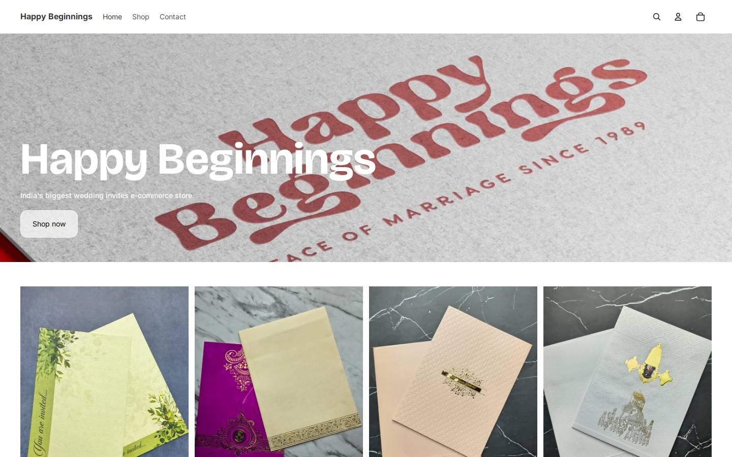 happybeginnings.in homepage screenshot