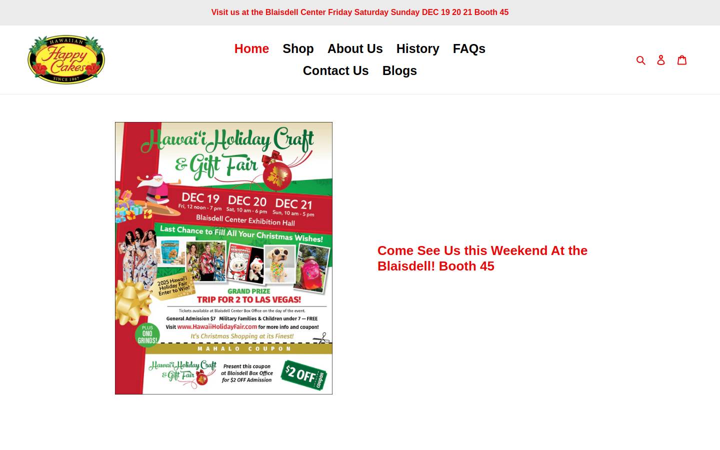 happycake.com homepage screenshot