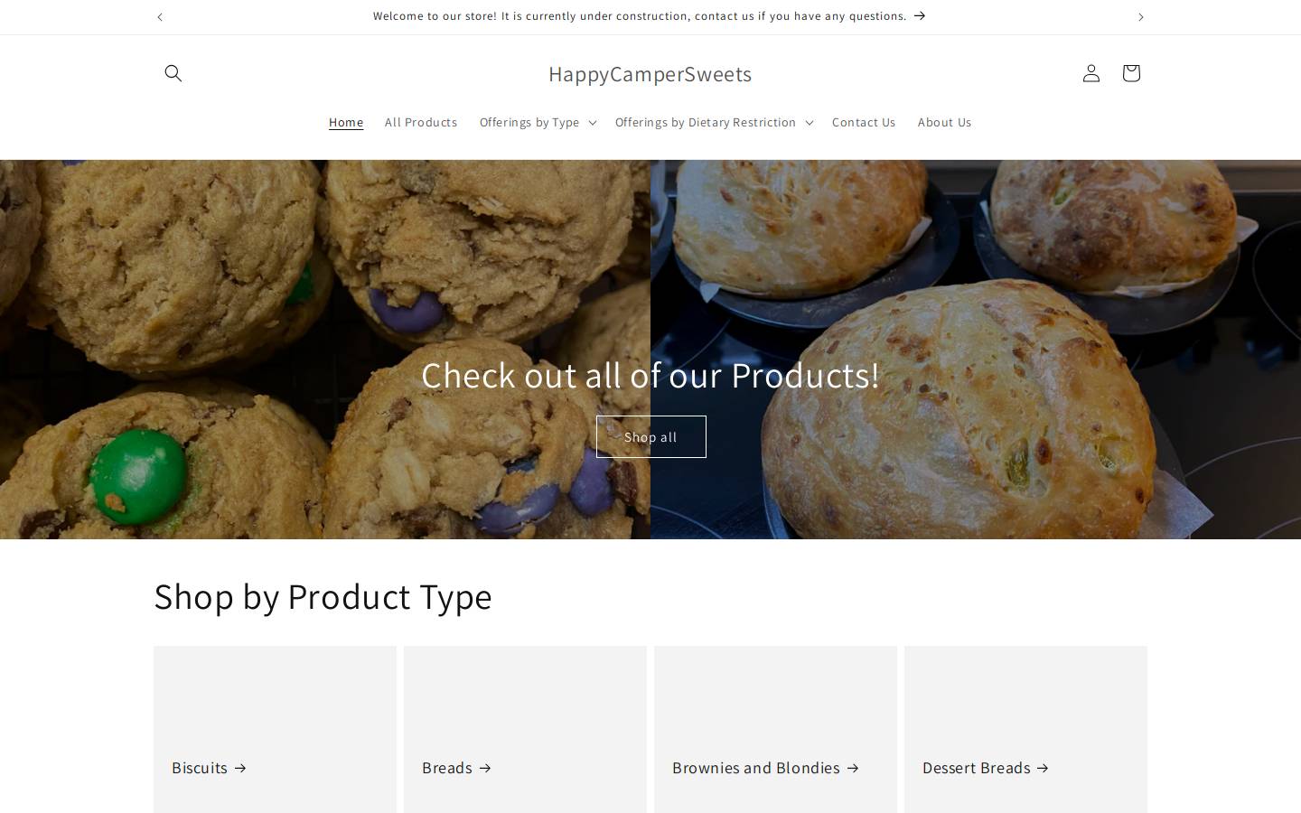 happycampersweets.com homepage screenshot