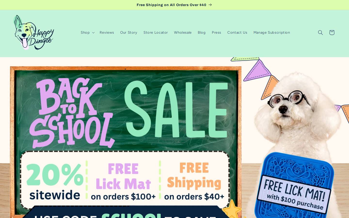 happydingos.com homepage screenshot