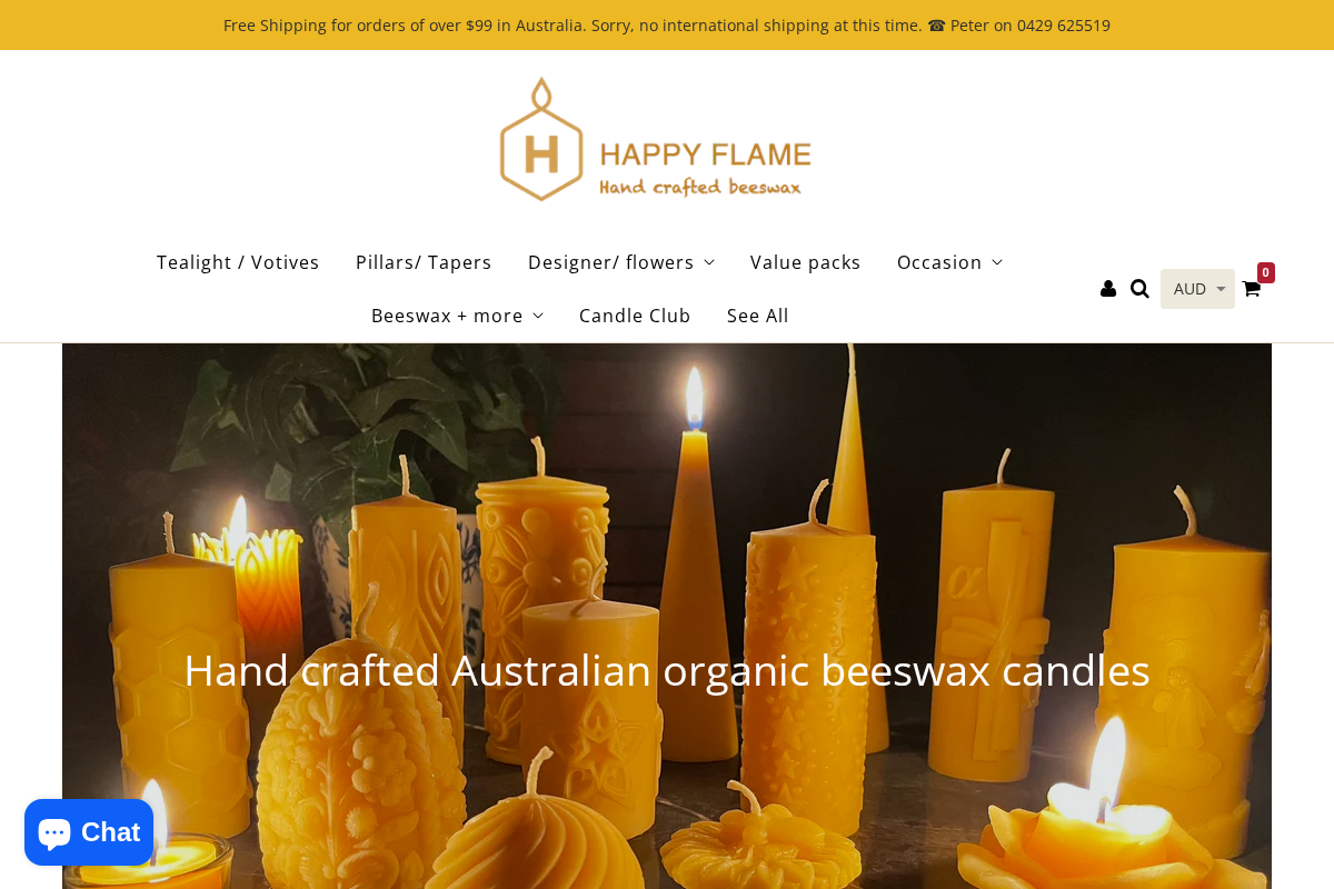 Happy Flame homepage screenshot